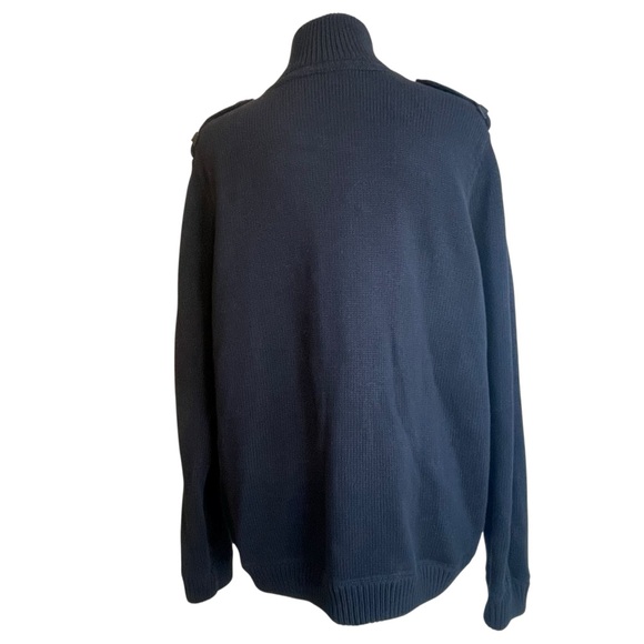 Lauren Ralph Lauren Black Military Cardigan Sweater Chunky Knit Classic Size 2X - Picture 5 of 13